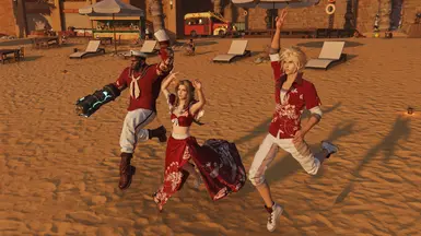 Aerith Cloud and Barret Beach Set - COMBINED MOD