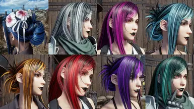 Tifa's Vivid Streaked Hair Collection (All Outfits)