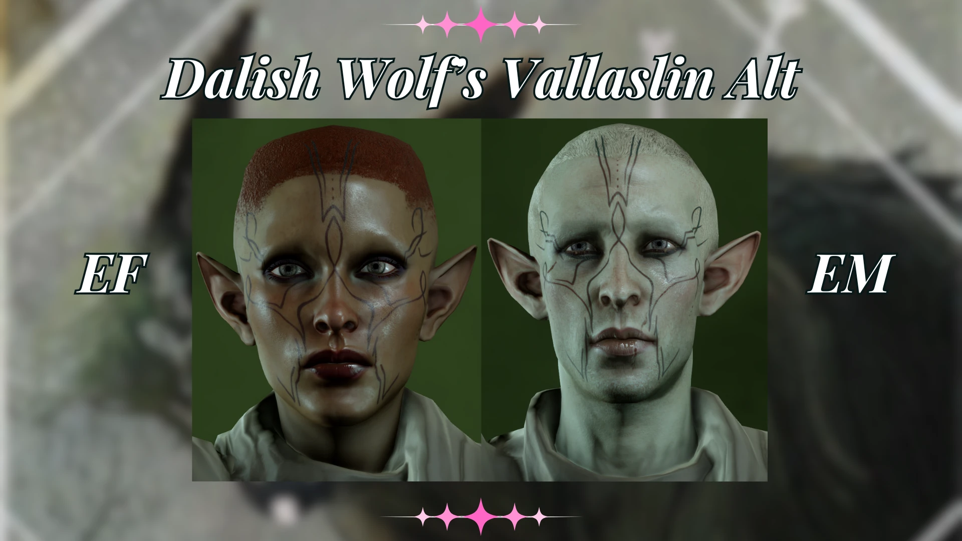 Dalish Wolf's Vallaslin (EF-EM) (Tattoo) at Dragon Age: Inquisition ...