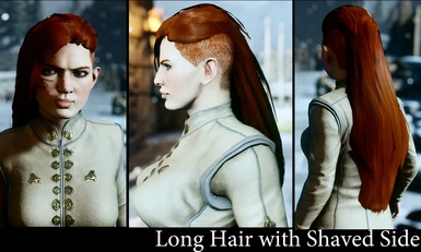 long hair with shaved side df