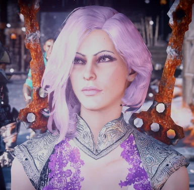 Frest out of CC with a few different mods used showing purple hair