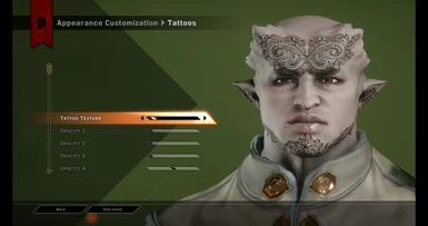 use Enhanced Character Creation to get human/elf tats on Qunari - Human V7