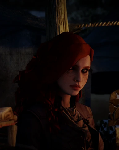 Some minor adjustments for my elfy female, original sliders were stunning but I wanted more freckles, green eyes, wild red hair and the scar which matches mine, definite character crush now :)
