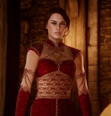 Red outfit in a cutscene