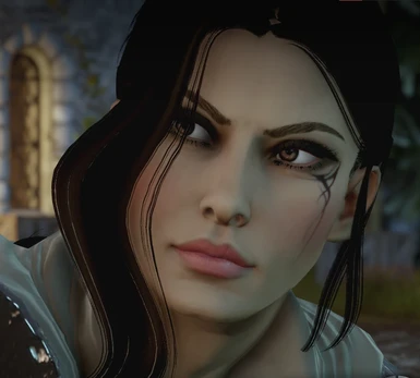 Adria with a beautiful, real black hair and eyelash colour