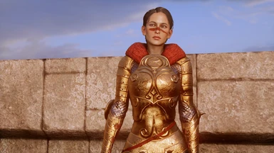Female Hawke wears Divine Armor