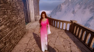 pink evening gown retexture front