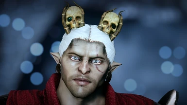 Hades Horns for Qunari ft. Accessories - QM (don't worry, the horn bases aren't removed on the QM version! I just had another mod installed causing that)