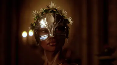 Vivienne With Wedding Dress Fitted Flower Crown and Simple Mask