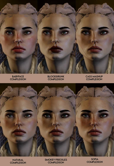6 Complexions on Elven Female