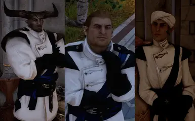 Iron Bull, Varric, Solas w/ clipping hat (you're welcome)