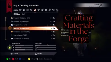 Crafting Materials in Skyhold's Forge