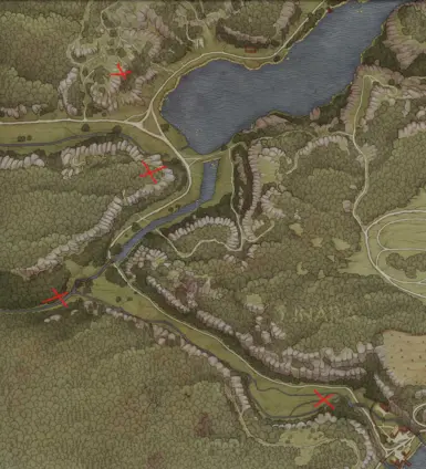 cheat map with cross on skill book location