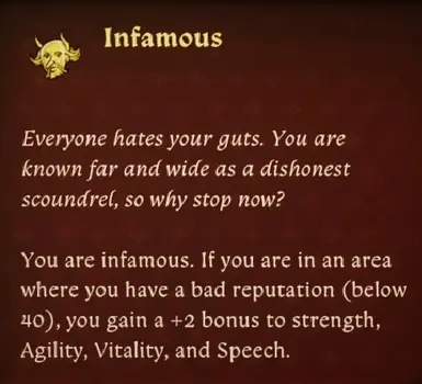 Infamous Perk (PTF)