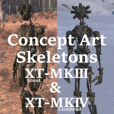 XT MKIII and XTMKIV Concept Art Skeletons