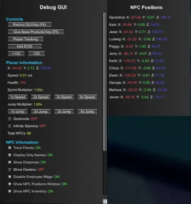 Debug GUI