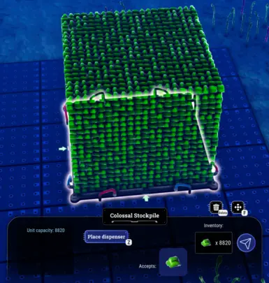 A completely filled colossal storage.