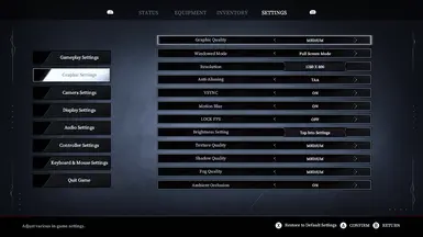 My Graphic settings
