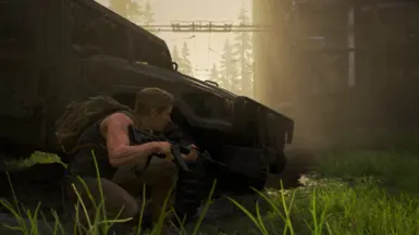 Abby with the Assault Rifle in Seattle Day 1