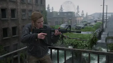 Abby with the Assault Rifle in Seattle Day 2