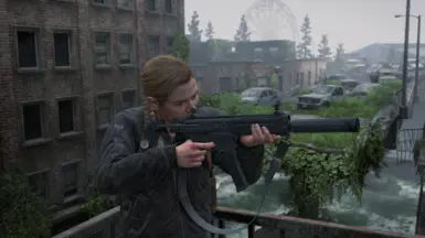 Abby with Ellie's Silenced SMG in Seattle Day 2