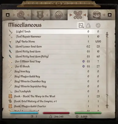 Misc Tab