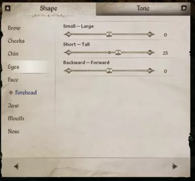Shape - Forehead