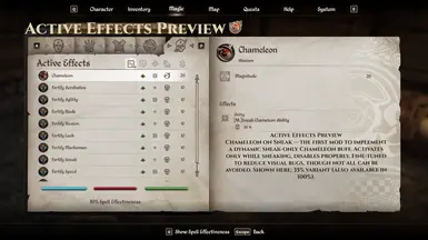 Chameleon on Sneak – Active Effect Preview
