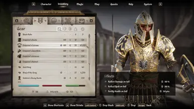 Playable Emperor's Cuirass (enchantments showcase)
