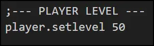 console command to adjust player level value