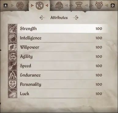 all attributes raised to level 100