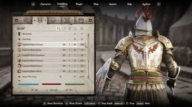 Playable Imperial Palace Cuirass (restored textures, rear view)