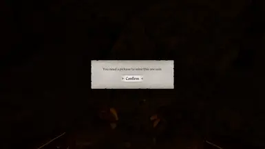 Ore veins require a pickaxe to be opened
