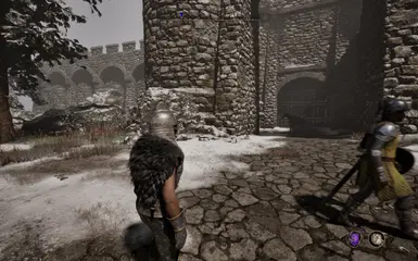 Guard moves away after accepting to stop the fight, and won't loop -You're under arrest!- dialogue 