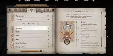 No minor skills progression - A true classes RPG