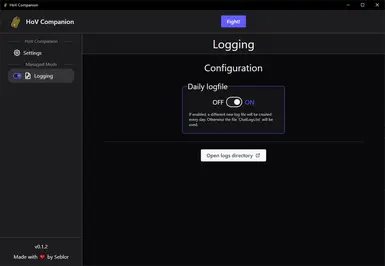Example mod management panel
