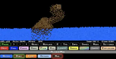 Water and Dirt combining into Mud