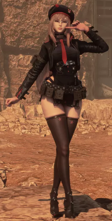 Removed gloves and bandolier and dangling belt strap
