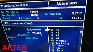 FF7 master materia sell fix