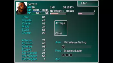 Exemple stats Nv 50: HP et Def très élevés mais très faible potentiel magique.