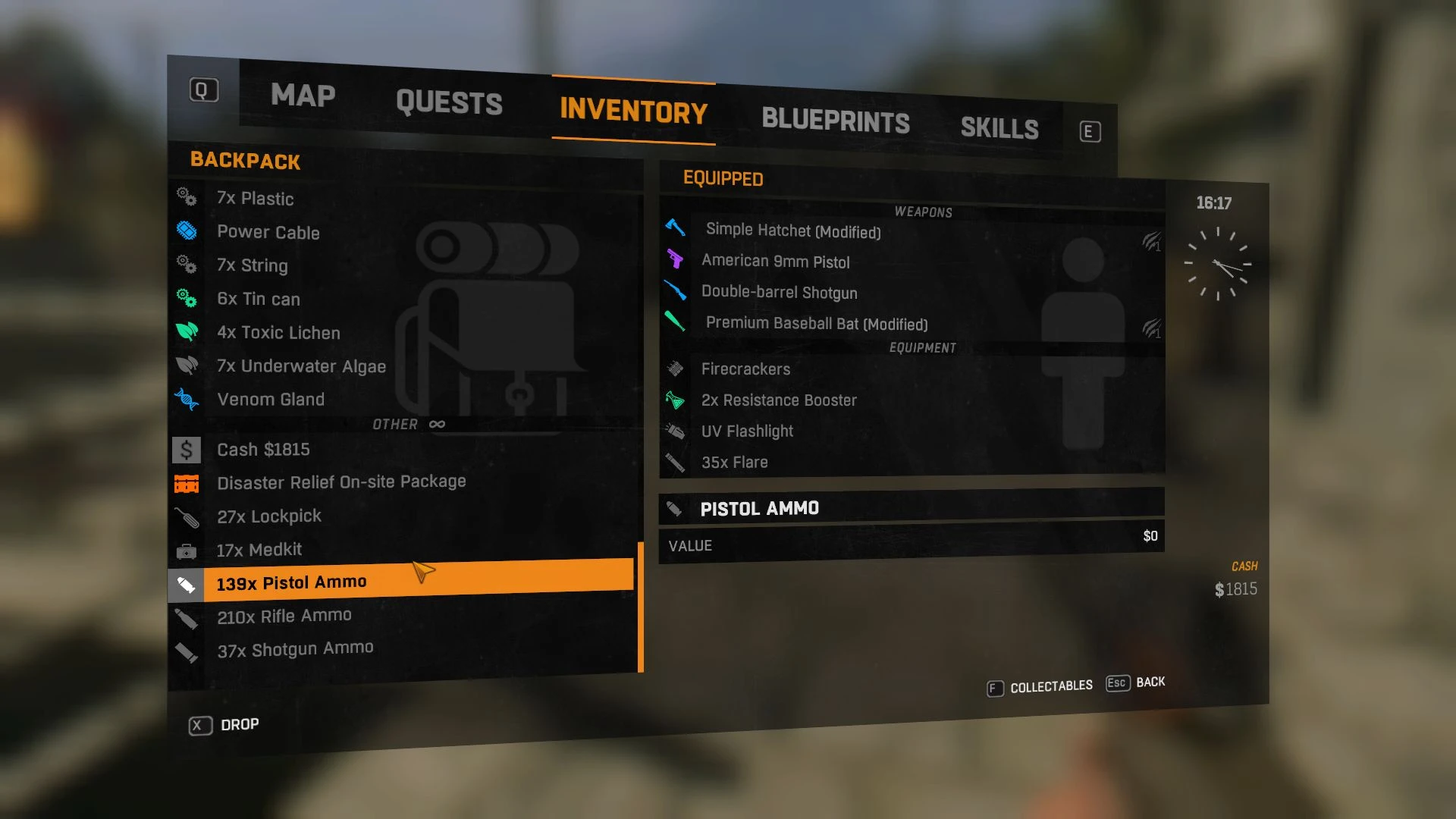 dying light switch bow ammo should not be square button