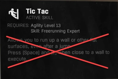 Remove tic tac skill
