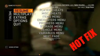 Fixed Wahkah's Dev Menu