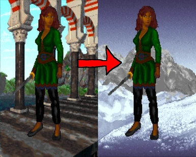 High elf woman background replacer and missing hair pixel fix