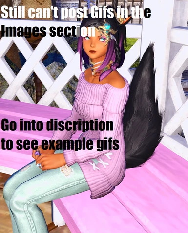 Female Miqo'te Chair Sit Earwiggles and Tailsway Pack
