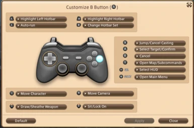 Nintendo Switch Controller Buttons for FFXIV