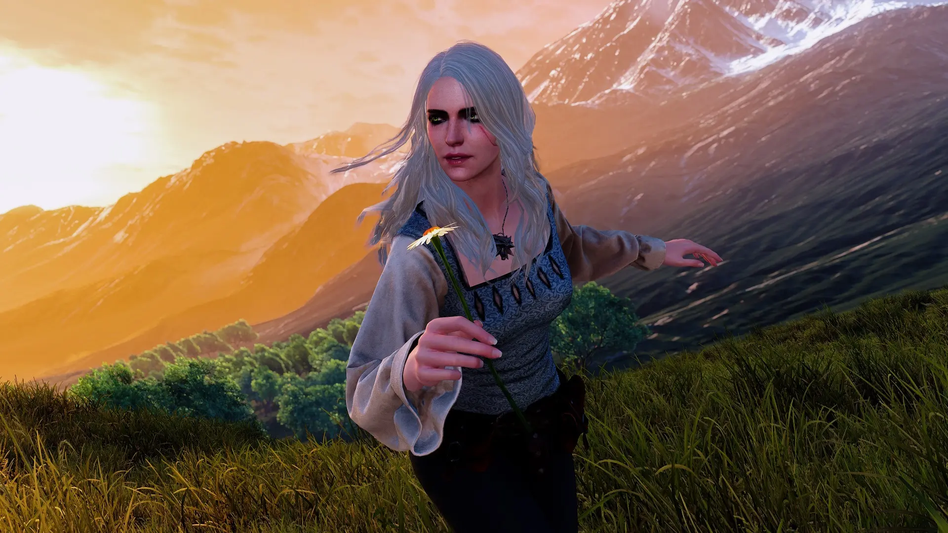  Ciri  Casual Outfit Both Player and NPC at The Witcher 3 