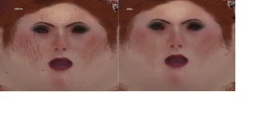 Cerys before mod and After
