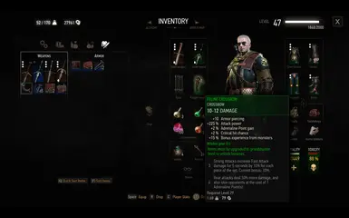 Feline crossbow is counted for witcher set bonus for griffin set