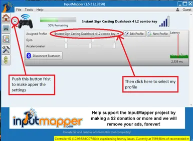 inputmapper ds4 bluetoioth latency